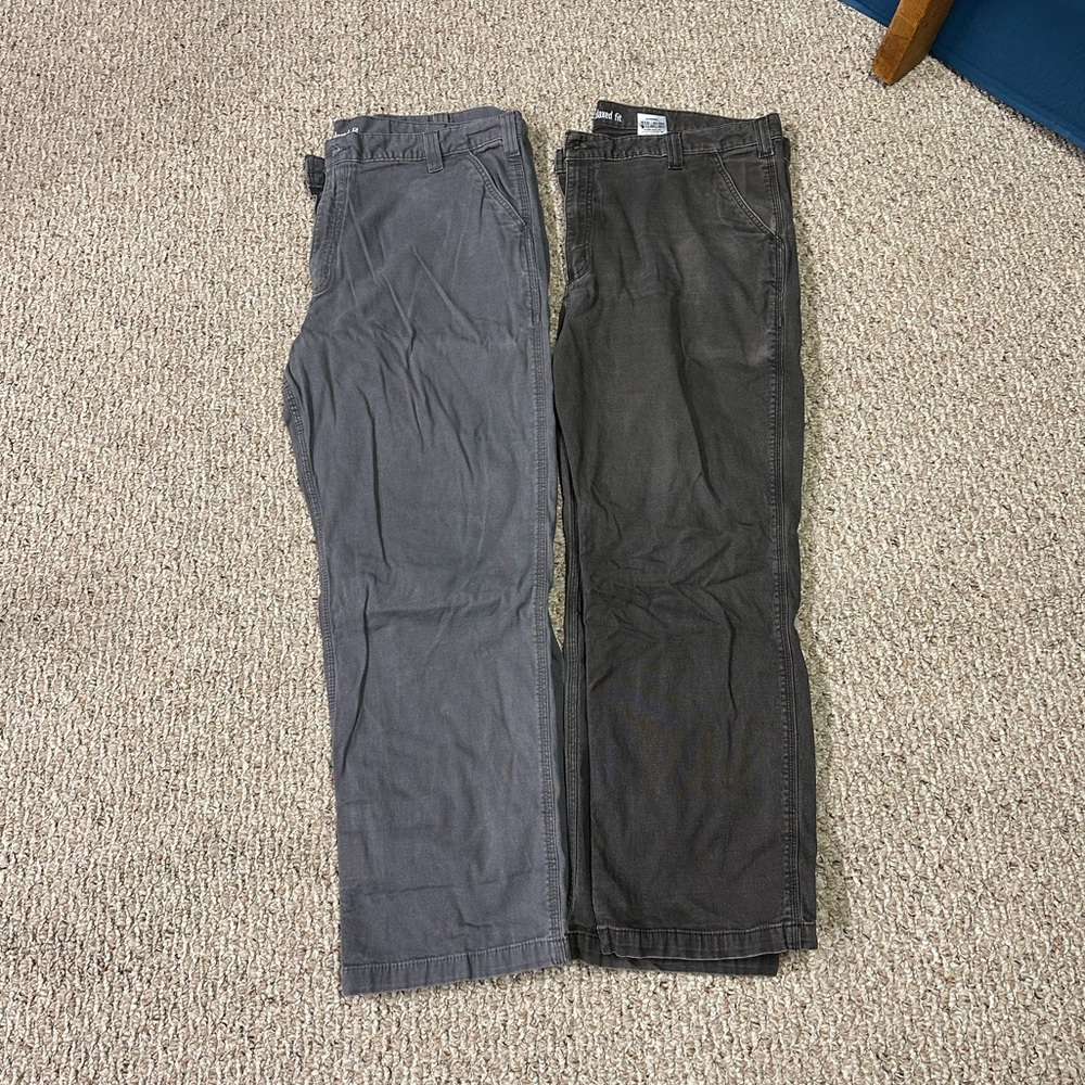 2 carhartt men’s work pants. Sz 42x30